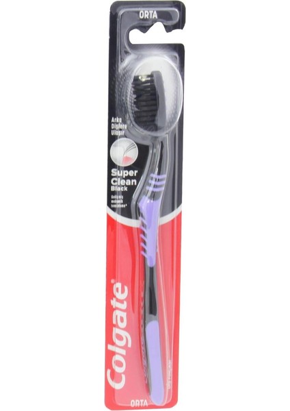 Süper Clean Black Orta Diş Fırçası Mor