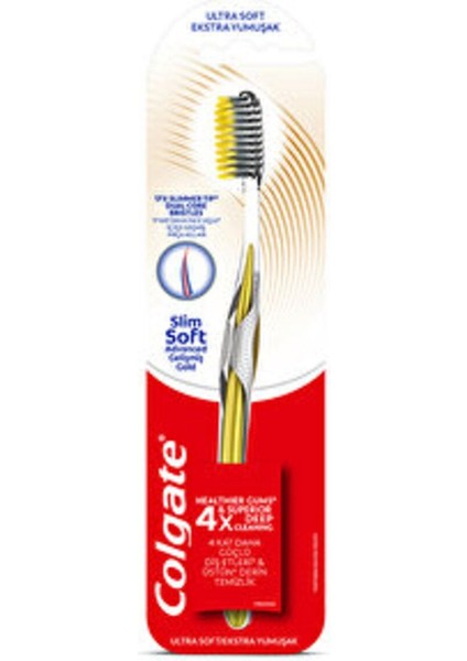 ( 2 Adet ) Colgate Mikro Ince Gelişmiş Gold Charcoal Ekstra Yumuşak Diş Fırçası
