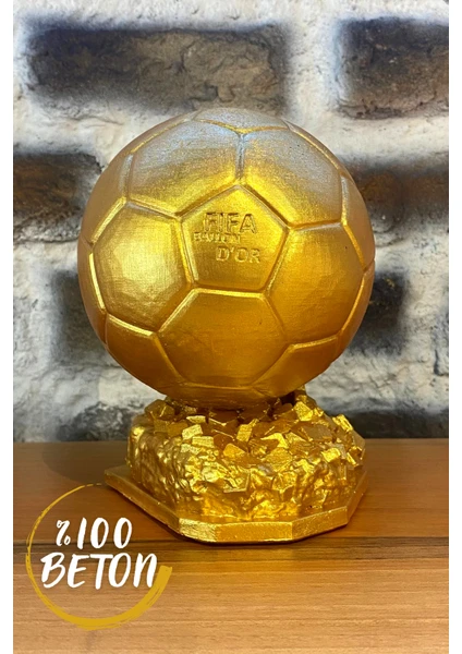 Craft 3D Atölye Ballon D'or (15 cm Boyunda)-Hediye Paketi ile Beraber Beton Biblo