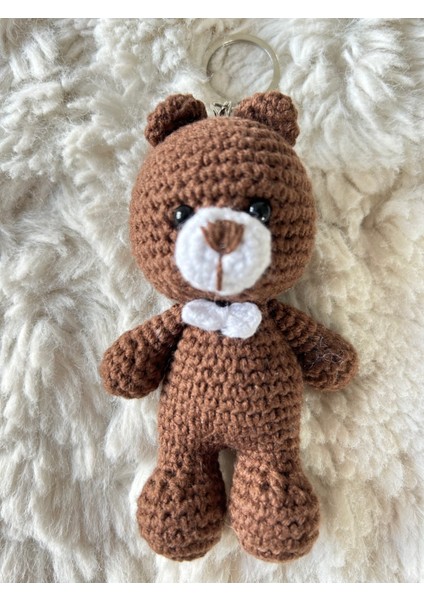 Amigurumi Ayıcık Organik Hediyelik El Yapımı Örgü Oyuncak Anahtarlık Çanta Süsü