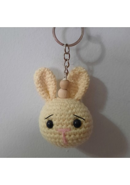 Amigurumi Tavşan Organik Hediyelik El Yapımı Örgü Oyuncak Anahtarlık Çanta Süsü