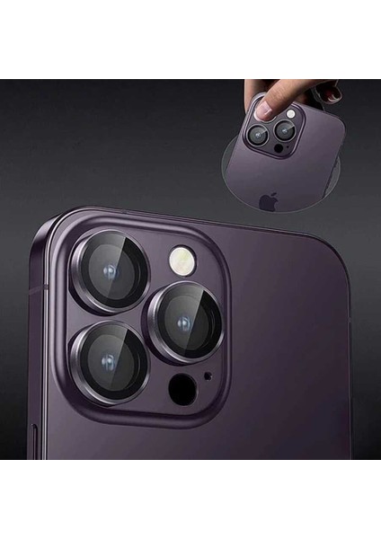 Apple iPhone 14 Pro Max Safir Lens Koruma Deep Purple modelleri