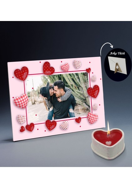 Kişiye Özel Isimli Beyaz Defter Dekoratif Çerçeve ve Kalp Taş Obje Kokulu Mum Hediye Seti-4, Sevgiliye Hediye, Arkadaşa Hediye fiyatları