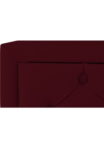 Ruby 2 Çekmeceli Komodin Gold Model Kapitoneli İki Kapaklı Komodin Bordo