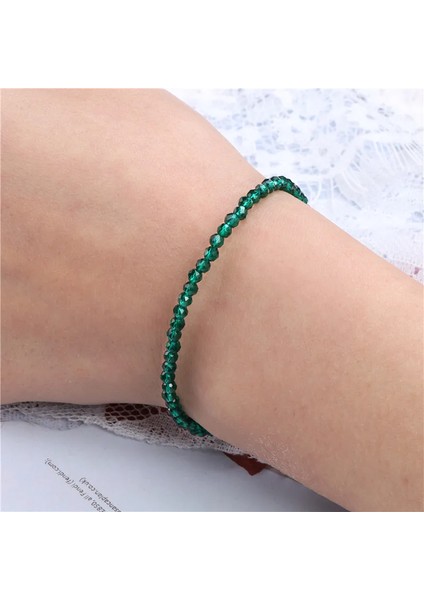 Kadın Basit Kırmızı Taş Boncuk Kristal Gümüş Renk Zincir Moda Takı Erkekler Için Ayarlanabilir El Yapımı Bileklik (Yurt Dışından) fırsatları