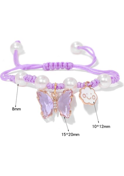 Kadın Kelebek Sevimli Kelebek Kristal Halat Örgülü Kadın Takı El Yapımı Ler Dostluk Parti Bileklik (Yurt Dışından)