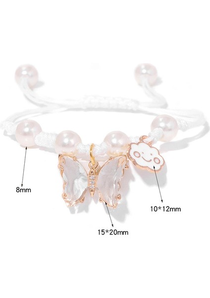 Kadın Kelebek Sevimli Kelebek Kristal Halat Örgülü Kadın Takı El Yapımı Ler Dostluk Parti Bileklik (Yurt Dışından)
