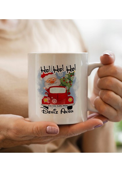 Yılbaşı Hediyesi Bk Gift Kişiye Özel Yeni Yıl Tasarımlı Beyaz Kupa Bardak ve El Yapımı Kardan Adam Kokulu Mum Hediye Seti-2, Sevgiliye, Arkadaşa Hediye fiyatları