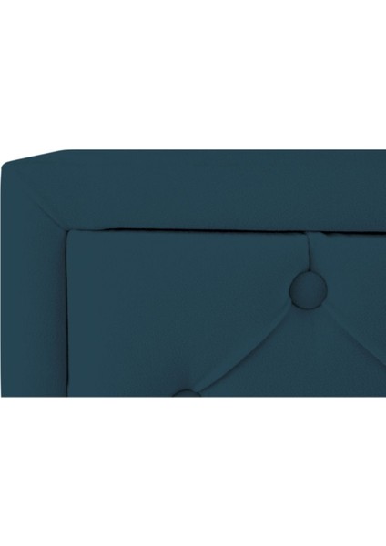 Ruby 2 Çekmeceli Komodin Silver Model Kapitoneli İki Kapaklı Komodin Mavi fırsatları