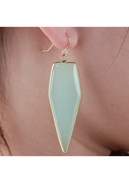 Geometrik Yeşil Cam Howlite Turkuaz Dangle Reiki Aytaşı Damla Kadın Takı Küpe (Yurt Dışından) fiyatları