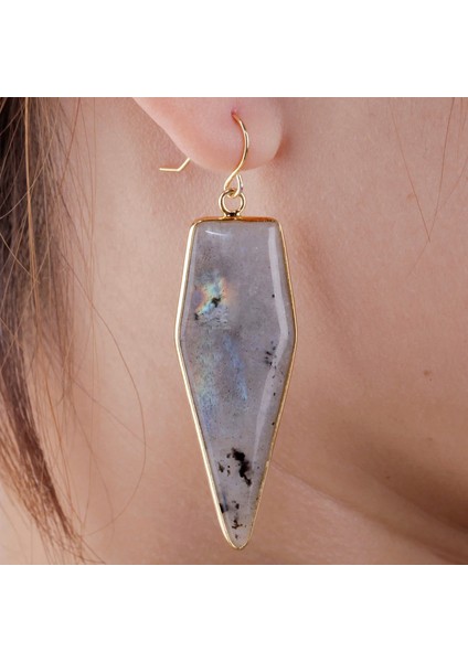 Geometrik Yeşil Cam Howlite Turkuaz Dangle Reiki Aytaşı Damla Kadın Takı Küpe (Yurt Dışından) modelleri