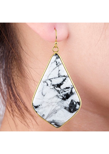 Doğal Kristal Taş Gül Kuvars Geometrik Rhombus Dangle Reiki Damla Kadın Takı Tatlı Kız Küpe (Yurt Dışından) fiyatları