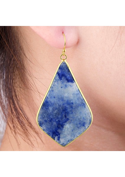 Doğal Kristal Taş Gül Kuvars Geometrik Rhombus Dangle Reiki Damla Kadın Takı Tatlı Kız Küpe (Yurt Dışından) modelleri