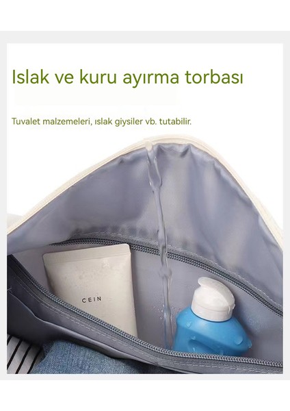 Su Sıçramasına Dayanıklı Büyük Kapasiteli Kuru ve Islak Ayırma Seyahat Çantası (Yurt Dışından)