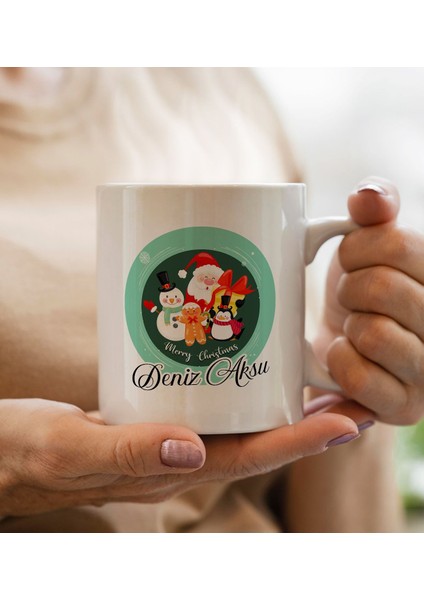 Yılbaşı Hediyesi Bk Gift Kişiye Özel Yeni Yıl Tasarımlı Beyaz Kupa Bardak ve El Yapımı Kardan Adam Kokulu Mum Hediye Seti-3, Sevgiliye, Arkadaşa Hediye fiyatları
