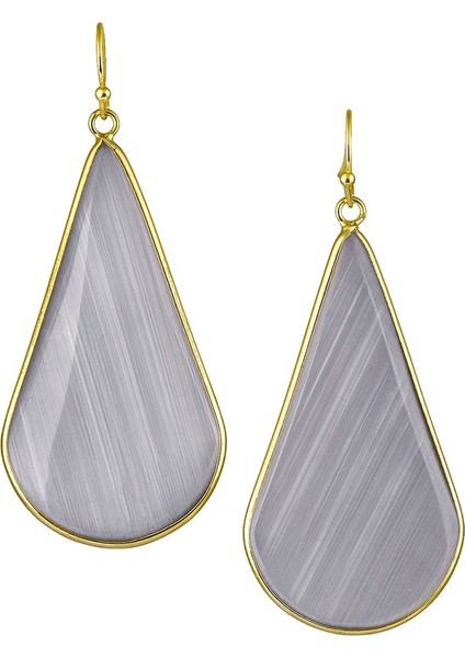 Geometrik Cam Altın Dangle Reiki Taş Damla Zarif Kadın Takı Küpe (Yurt Dışından)