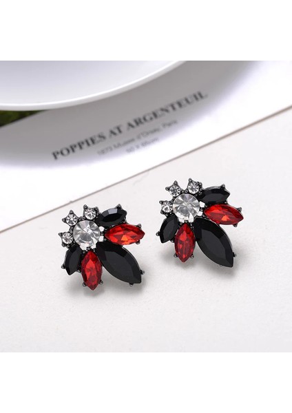 Renkli Kristal Opal Taşlı Kadın Piercing Rhinestone Kakma Metal Saplama Kız Noel Takı Küpe (Yurt Dışından) fırsatları