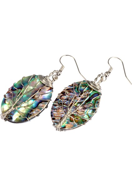 Doğal Abalone Kabuk Dangle Hayat Ağacı Tel Sarılmış Damla Kadın Takı Stili 2 Küpe (Yurt Dışından) fırsatları