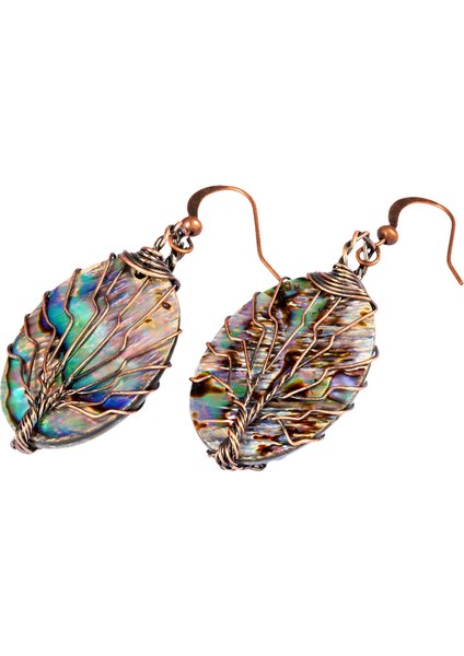 Doğal Abalone Kabuk Dangle Hayat Ağacı Tel Sarılmış Damla Kadın Takı Stili 2 Küpe (Yurt Dışından) indirimleri