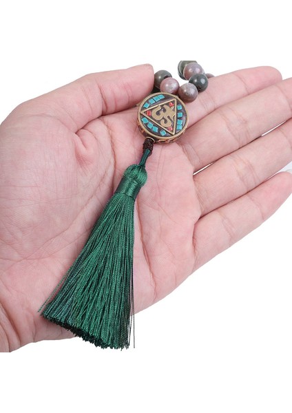 Doğal Kristal Boncuklu Püskül El Düğümlü Mala Dua Boncukları Kendini Keşif Meditasyon Unisex Takı Yoga Bilezik Kolye (Yurt Dışından) indirimleri