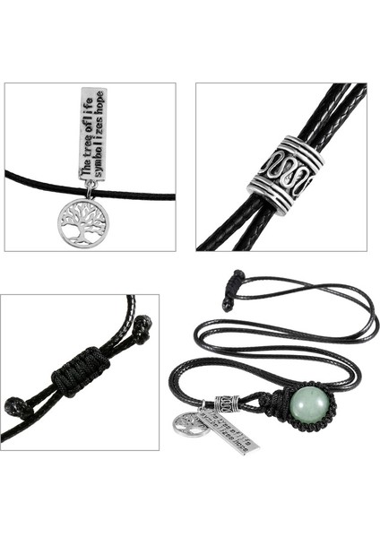 Kadın Doğal Gül Kuvars Kristal Yuvarlak Boncuk Ayarlanabilir Kordonlu Hayat Ağacı Charm Kolye (Yurt Dışından) fırsatları