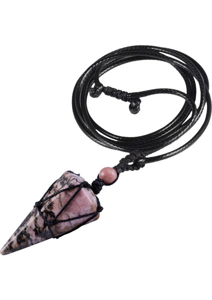 Doğal Ametist Reiki Kristal Taş Altıgen Sütun Erkekler Kadın Için Takı Moda Kolye (Yurt Dışından)