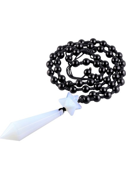 Doğal Kristal Taş Nokta Reiki Gemstone Merkaba Sarkaç Dowsing Çakra Charms Ayarlanabilir Takı Unisex Kolye (Yurt Dışından)
