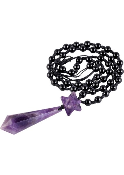 Doğal Kristal Taş Nokta Reiki Gemstone Merkaba Sarkaç Dowsing Çakra Charms Ayarlanabilir Takı Unisex Kolye (Yurt Dışından)