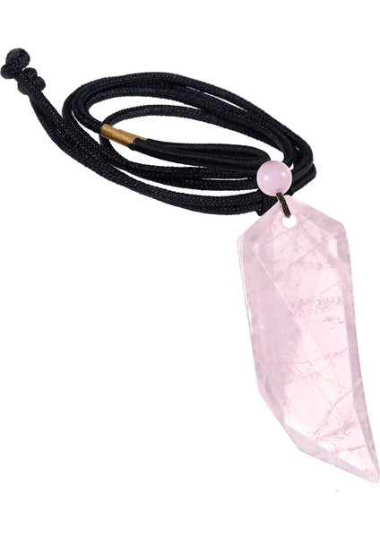 Kurt Dişi Şekilli Faceted Kristal Taş Unisex Doğal Ametist Ayarlanabilir Takı Şans Muska Kolye (Yurt Dışından)