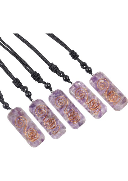 Doğal Kristal Taş Dikdörtgen Geometri Reçine Charms Şanslı Muska Ayarlanabilir Takı Unisex Için Kolye (Yurt Dışından) modelleri