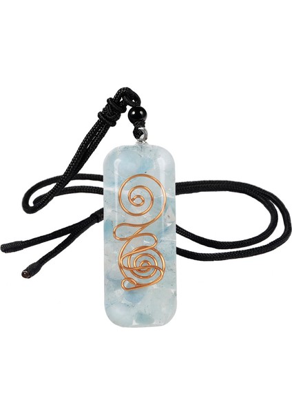 Doğal Kristal Taş Dikdörtgen Geometri Reçine Charms Şanslı Muska Ayarlanabilir Takı Unisex Için Kolye (Yurt Dışından)
