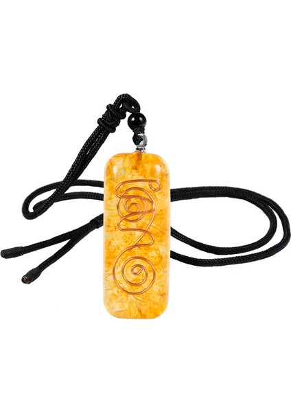Doğal Kristal Taş Dikdörtgen Geometri Reçine Charms Şanslı Muska Ayarlanabilir Takı Unisex Için Kolye (Yurt Dışından)