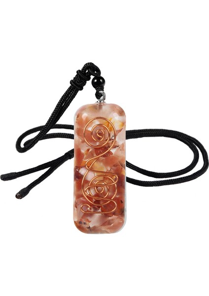 Doğal Kristal Taş Dikdörtgen Geometri Reçine Charms Şanslı Muska Ayarlanabilir Takı Unisex Için Kolye (Yurt Dışından)