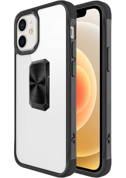 iPhone 12 - Uyumlu Wowcase V-Bax Kapak-Siyah