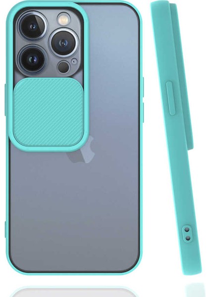 iPhone 13 Pro - Uyumlu Wowcase Lensi Kapak-Turkuaz