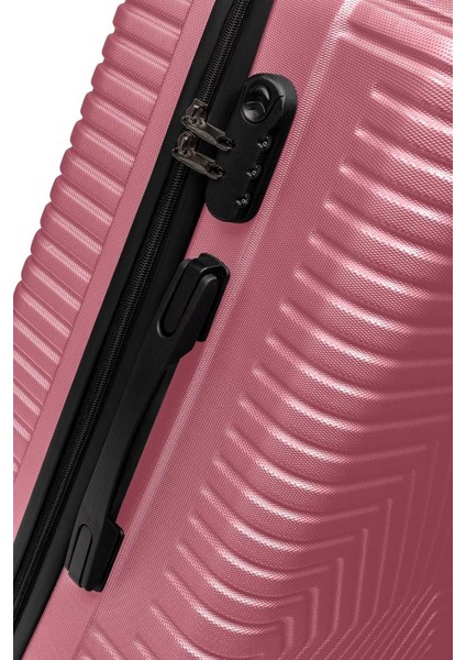 Suitcase Abs 3'lü Gül Kurusu Lüx Valiz Seyahat Seti 600.08-SET