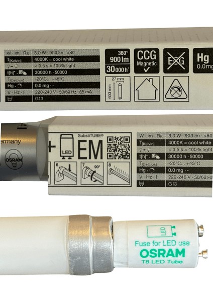 Substitube 8W 840 4000K (Günışığı) G13 Duylu LED Floresan (2 Adet)