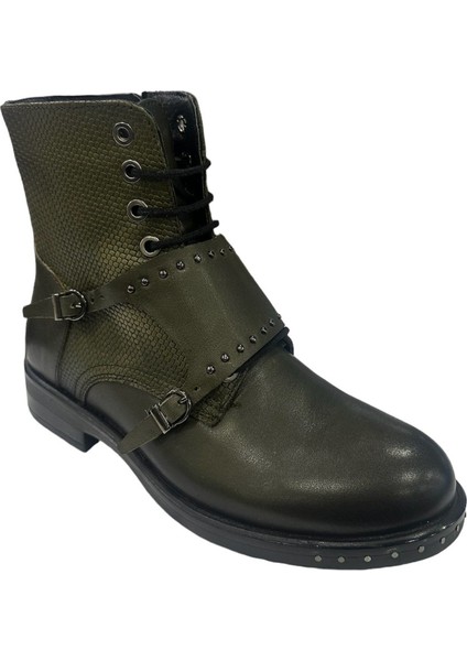 1852507 22 Kadın Hakiki Deri Bot Yeşil fiyatları
