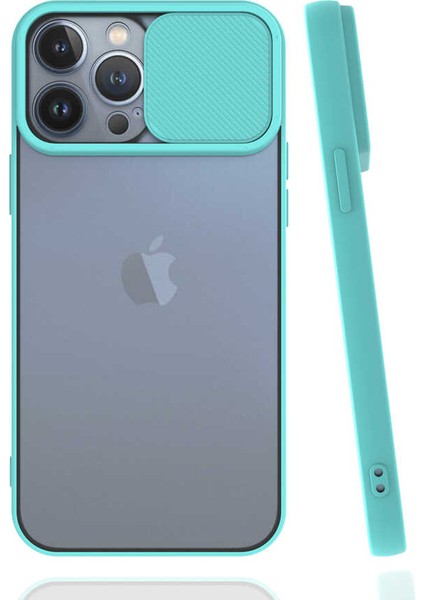 iPhone 13 Pro Max - Uyumlu Wowcase Lensi Kapak-Turkuaz