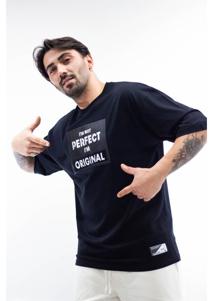 I'm Not Perfect Baskılı T-Shirt Siyah