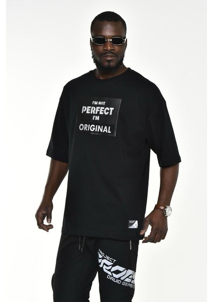 I'm Not Perfect Baskılı T-Shirt Siyah