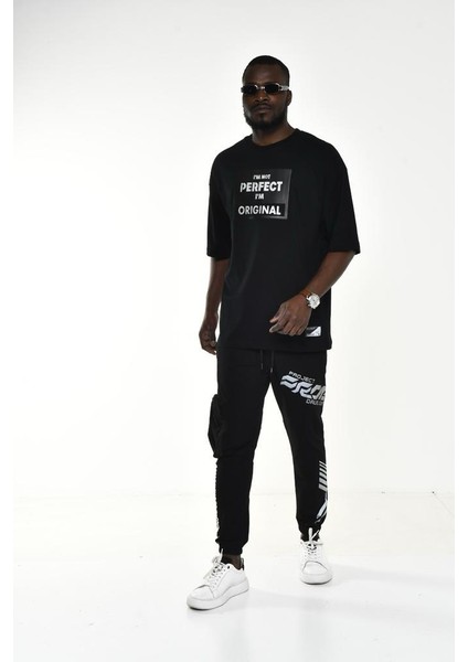 I'm Not Perfect Baskılı T-Shirt Siyah