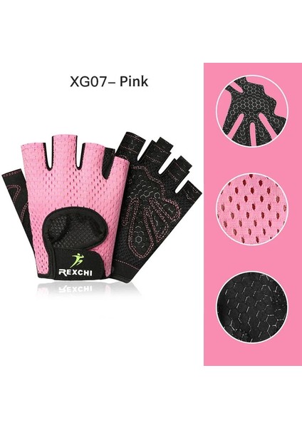 XG07 Pembe Stil S Beden Egzersiz Ağırlık Kaldırma Eğitim Eldiven Kadın Erkek Fitness Spor Vücut Geliştirme Jimnastik Sapları Spor Salonu El Palm Bilek Koruyucu (Yurt Dışından)