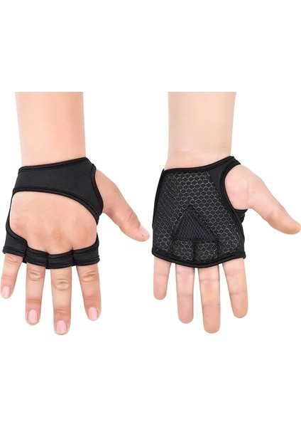 A-Siyah Yok Bilek Stili M Beden Ağırlık Kaldırma Eğitim Eldiven Kadın Erkek Fitness Spor Vücut Geliştirme Jimnastik Sapları Spor Salonu El Palm Bilek Koruyucu Eldiven (Yurt Dışından)