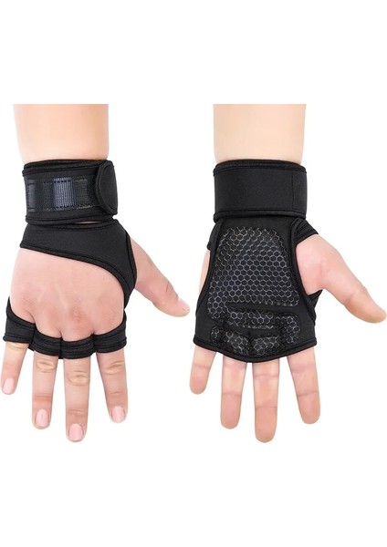 A-Siyah Yok Bilek Stili M Beden Ağırlık Kaldırma Eğitim Eldiven Kadın Erkek Fitness Spor Vücut Geliştirme Jimnastik Sapları Spor Salonu El Palm Bilek Koruyucu Eldiven (Yurt Dışından) indirimleri