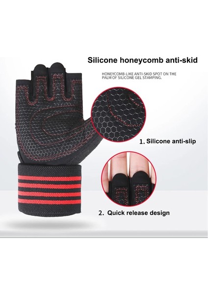 Siyah Logo Stili Yok L Beden Erkekler Kadınlar Spor Eldivenleri Halter Egzersiz Eldivenleri Bilek Desteği ile Kaymaz Spor Salonu Fitness Eldivenleri Ağırlık Kaldırma Çapraz Eğitim (Yurt Dışından) fiyatları