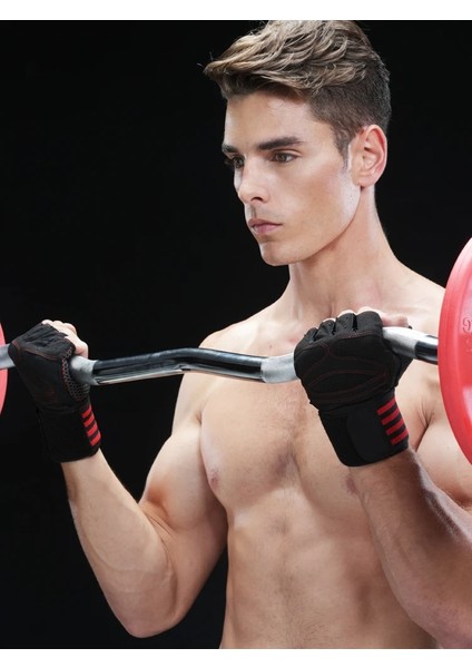 Siyah Logo Stili Yok L Beden Erkekler Kadınlar Spor Eldivenleri Halter Egzersiz Eldivenleri Bilek Desteği ile Kaymaz Spor Salonu Fitness Eldivenleri Ağırlık Kaldırma Çapraz Eğitim (Yurt Dışından) indirimleri