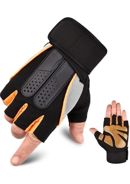 Pembe Siyah Stil Xl Beden 1 Çift Spor Ağır Eğitim Yarım Parmak Eldiven Kaymaz Genişletilmiş Dambıl Giyilebilir Bilek Desteği Pull-Up Halter (Yurt Dışından) indirimleri