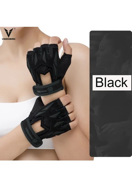 NEW5610 Siyah Stil Xl Beden Veidoorn Profesyonel Ağırlık Kaldırma Spor Eldivenleri Nefes Egzersiz Eğitimi Spor Eldivenleri Fitness Bisiklet Egzersiz Kadın Erkek Gril (Yurt Dışından)