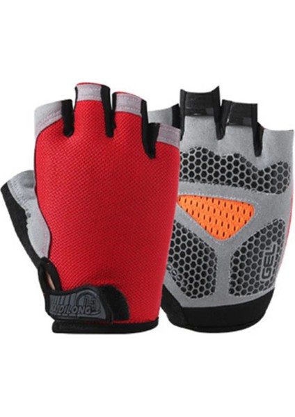 B Tipi - Kırmızı Stil L Beden Yaz Erkek Kadın Spor Eldivenleri Spor Halter Bisiklet Yoga Vücut Geliştirme Eğitimi Ince Nefes Kaymaz Yarım Parmak Eldiven (Yurt Dışından)